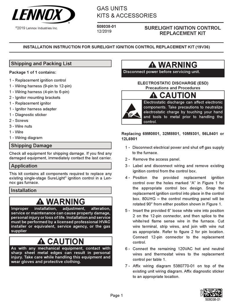 Lennox 19V36 User manual