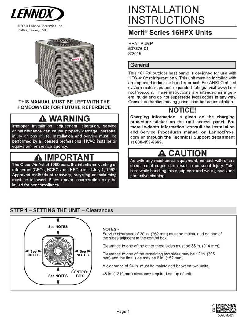 Lennox Merit Series User manual