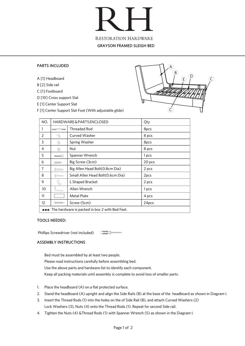 Restoration Hardware GRAYSON quick start guide
