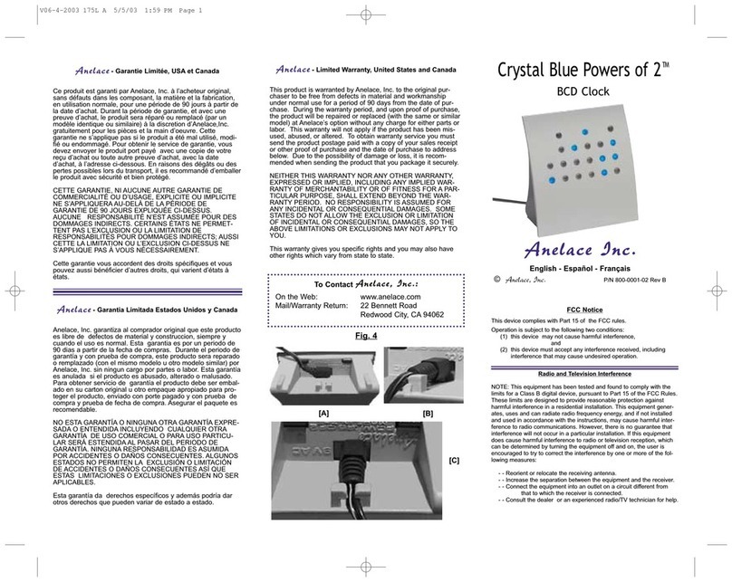 Anelace Crystal Blue Powers of 2 quick start guide