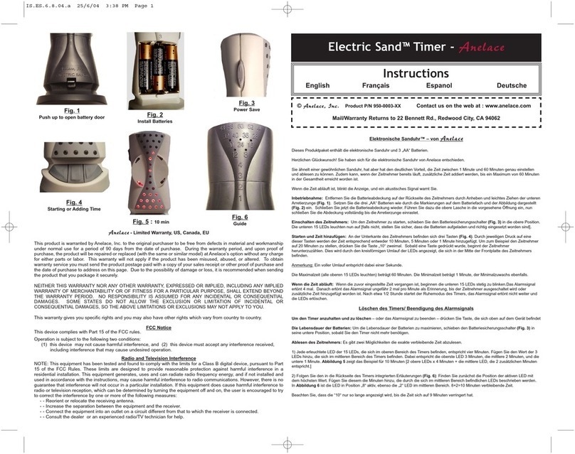 Anelace Electric Sand 950-0003 Series instructions