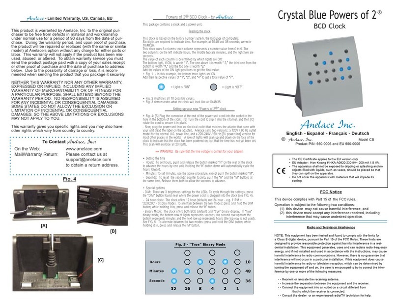 Anelace Crystal Blue Powers of 2 CB quick start guide