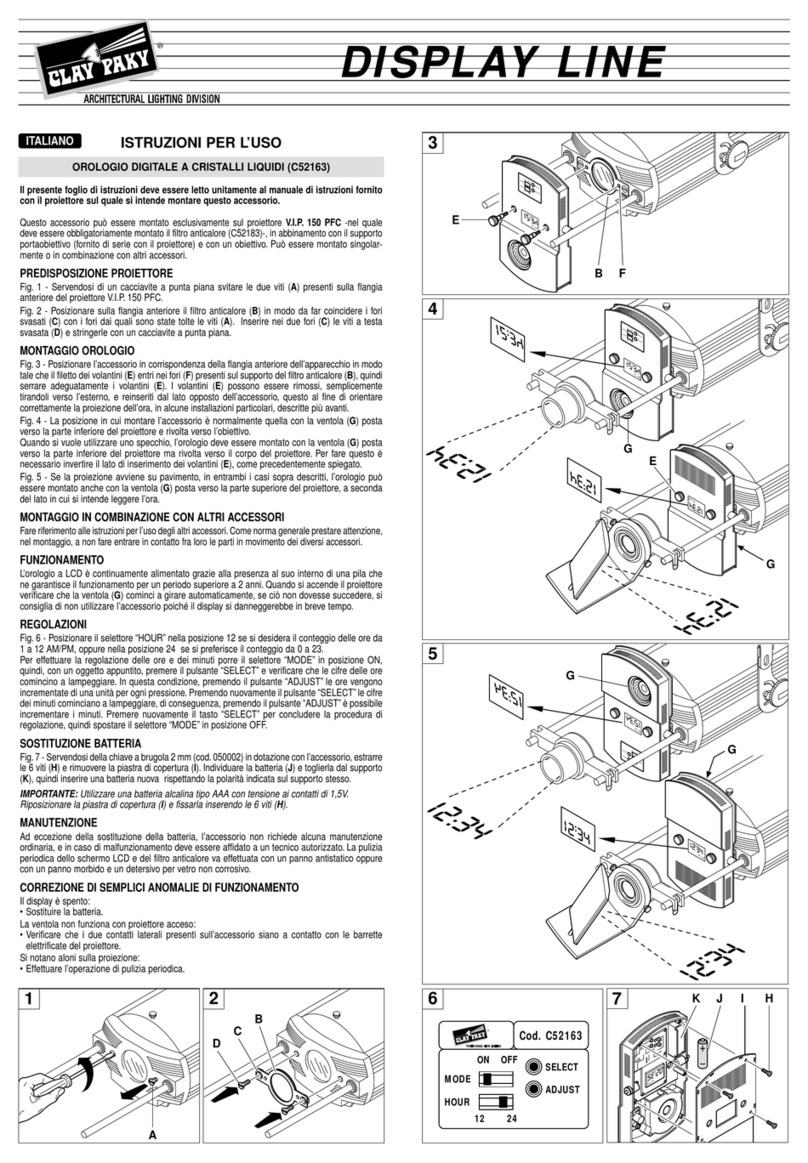 Claypaky C52163 operating instructions