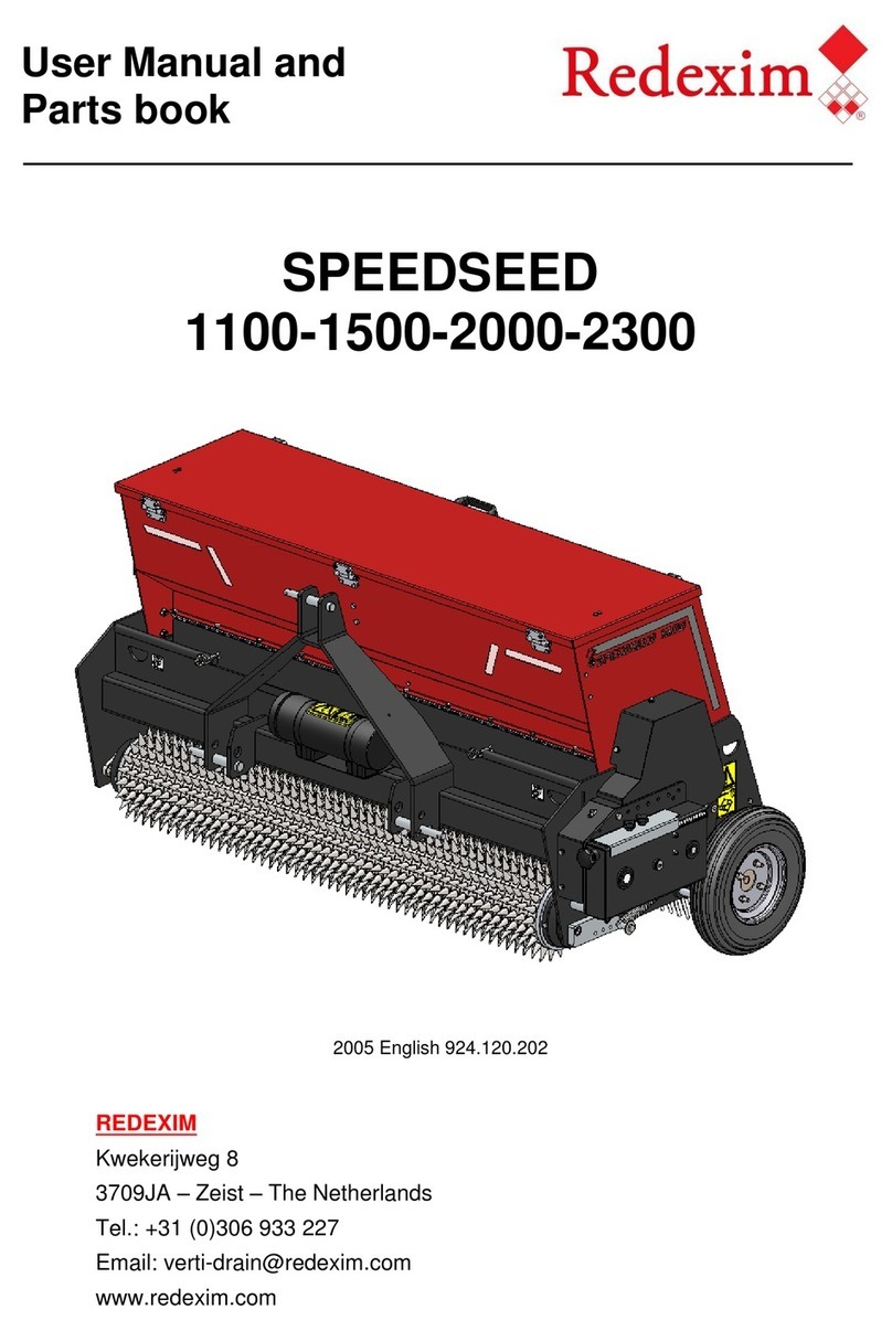 Redexim Speedseed 1100 User manual and parts book