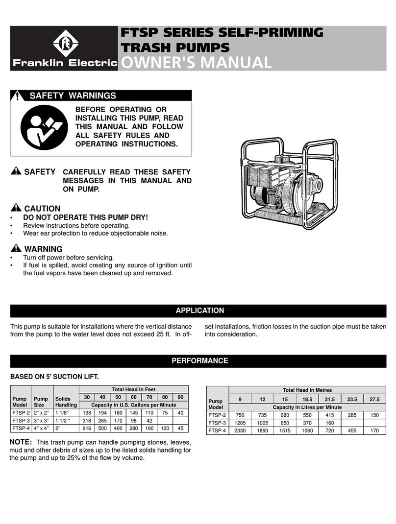 Franklin Electric FTSP Series owner's manual