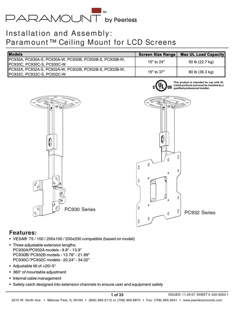 PEERLESS Paramount PC930 Series Installation and assembly PEERLESS Paramount PC930 Series Installation and assembly