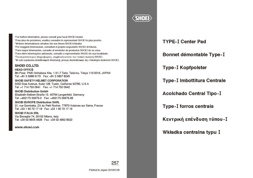 SHOEI TYPE-1 Install manual