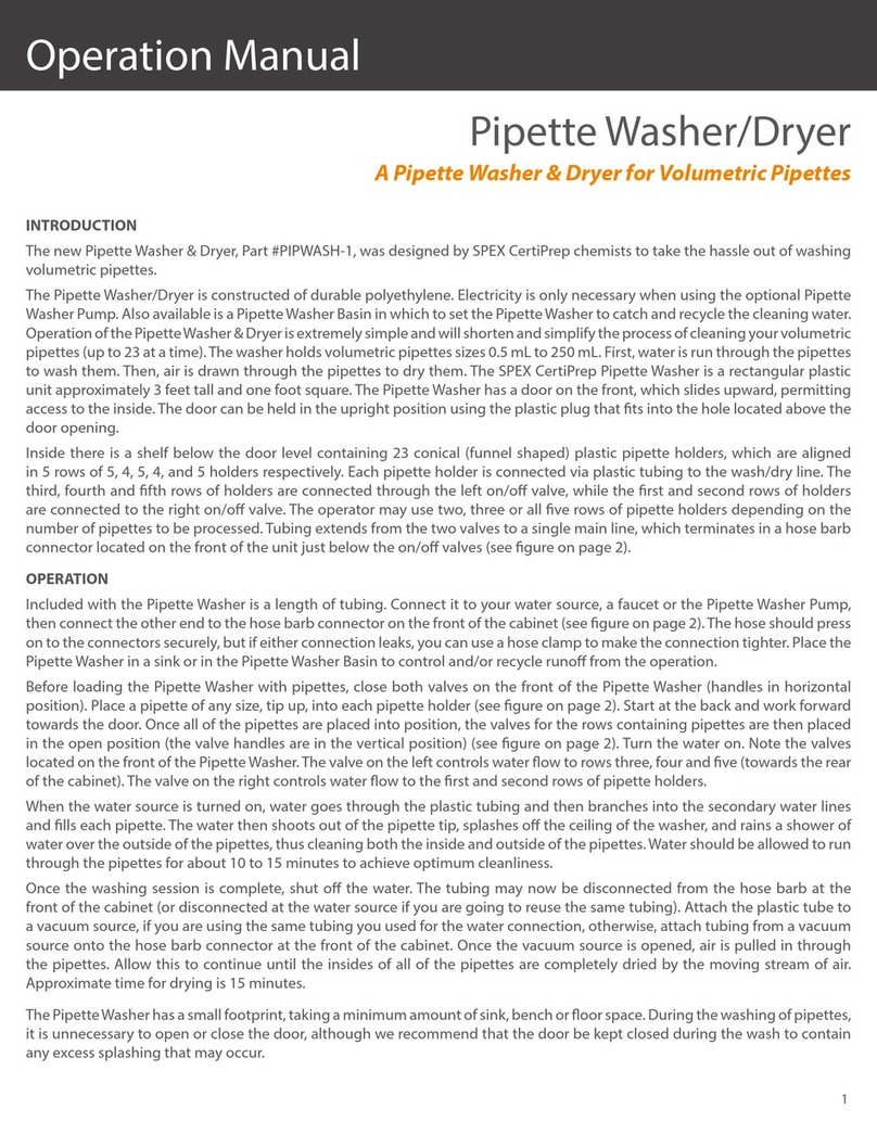 SPEX CertiPrep PIPWASH-1 Operation manual