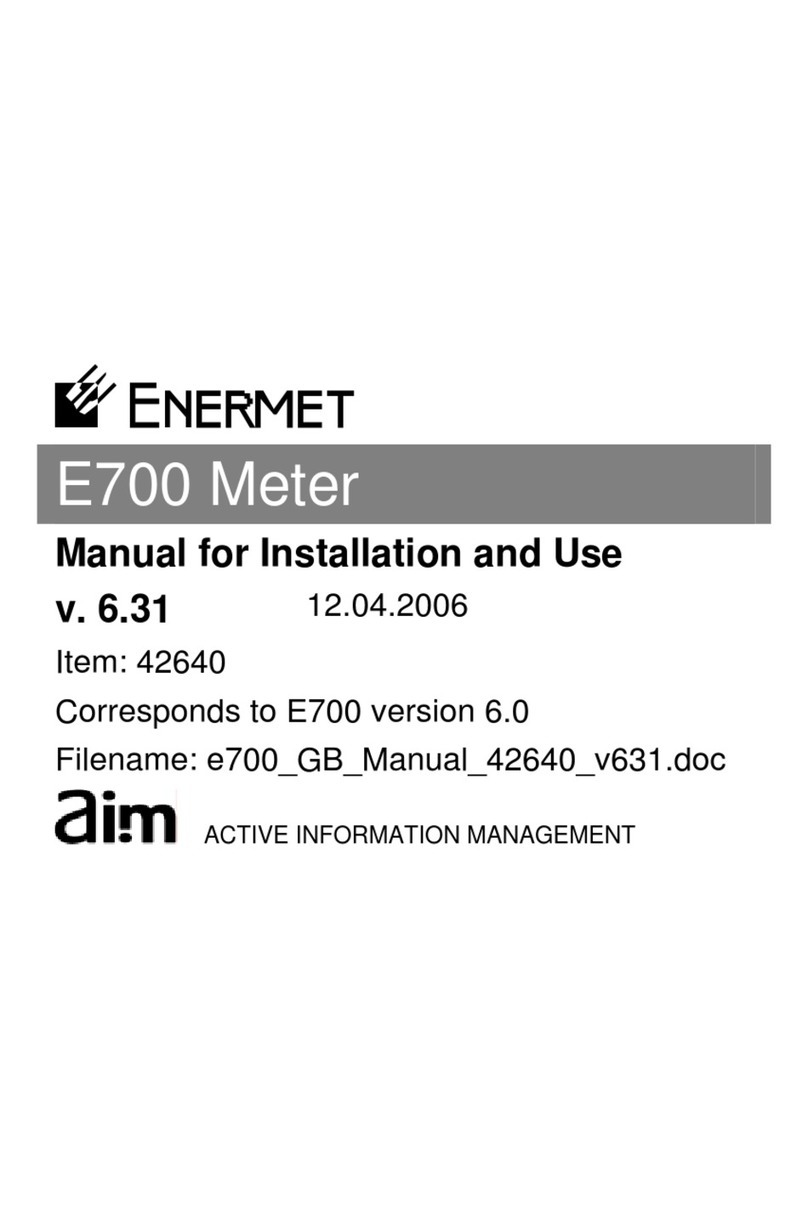 Aim Enermet E700 Manual for installation and use