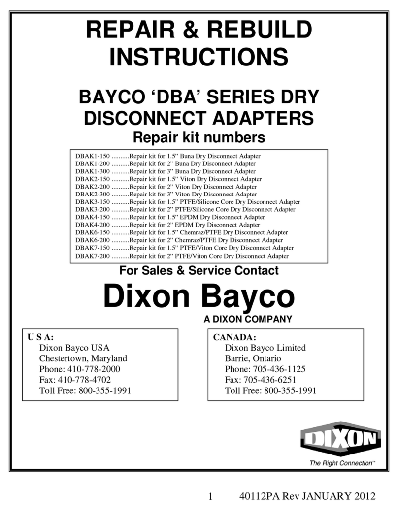 Dixon BAYCO DBA Series REPAIR & REBUILD INSTRUCTIONS