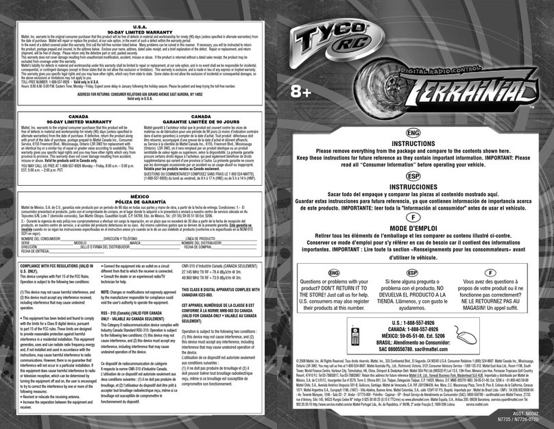 Tyco R/C Terrainiac User manual