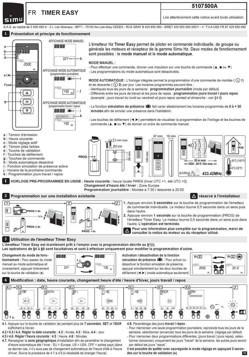 Simu TIMER EASY User manual