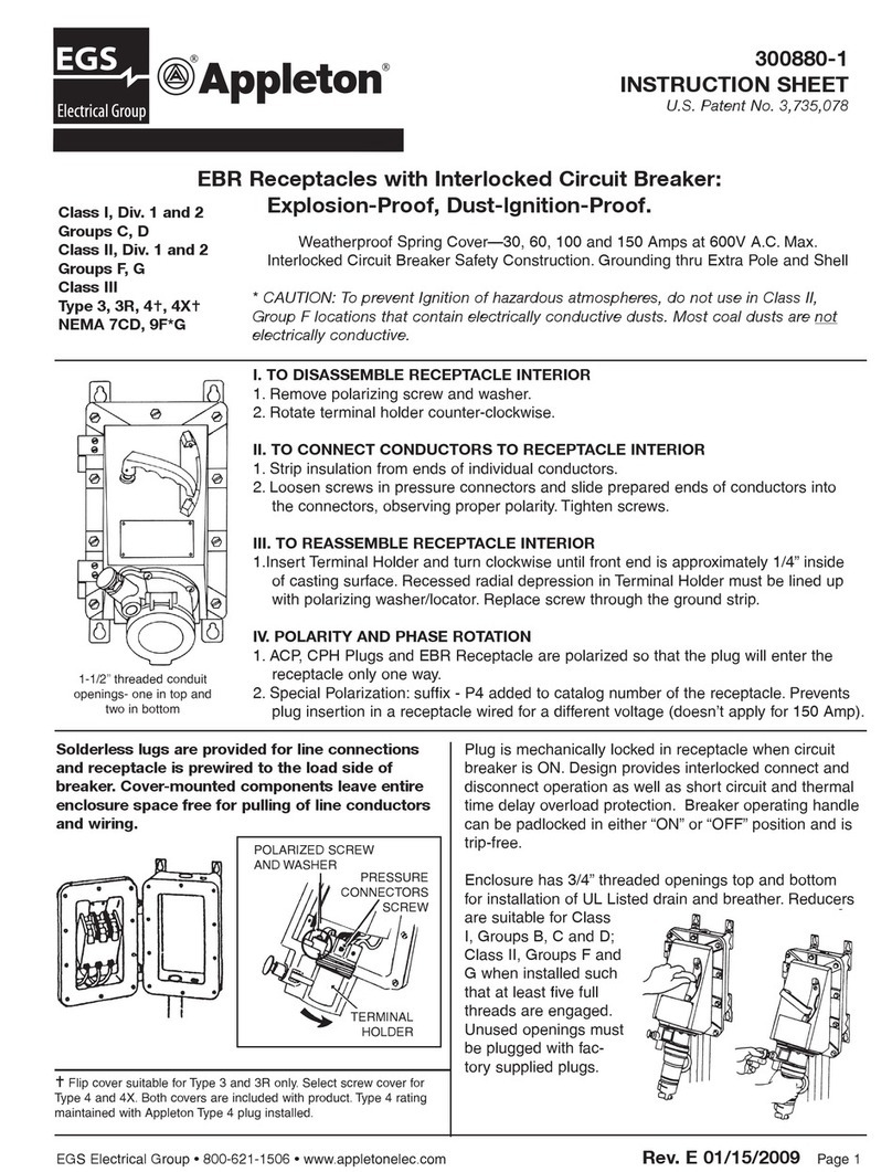 EGS Appleton EBR3023EH15 User manual