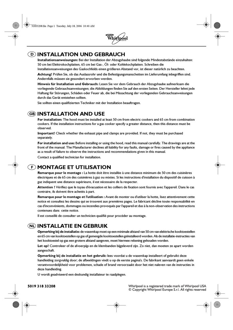 Whirlpool AKR 967 Installation and use