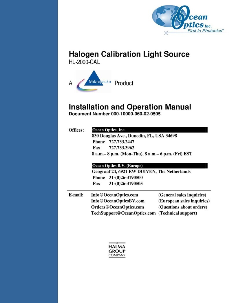 Halma Ocean Optics HL-2000-CAL User manual