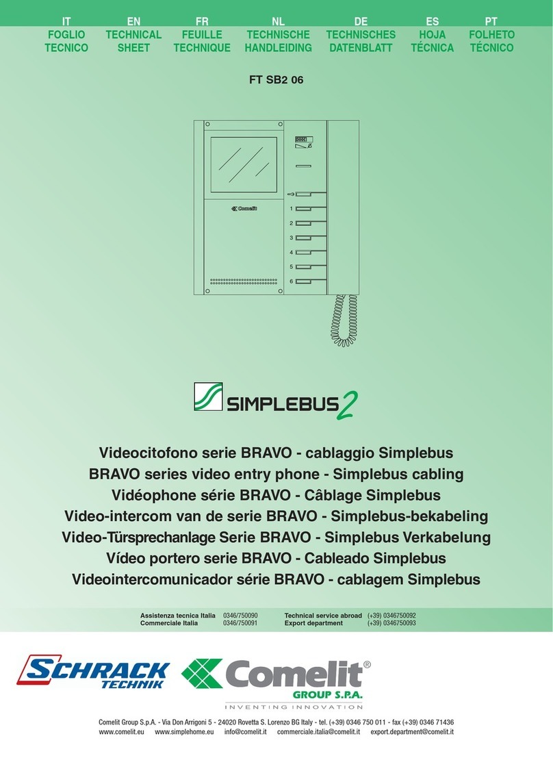 Comelit BRAVO FT SB2 06 Technical sheet