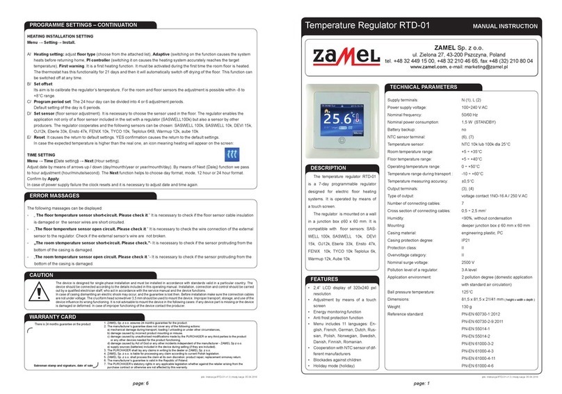 Zamel RTD-01 User manual
