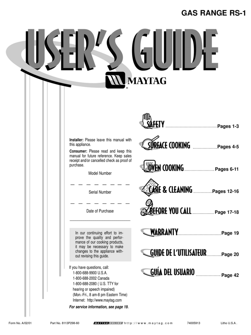 Maytag Perfoma RS-1 User manual Maytag Perfoma RS-1 User manual