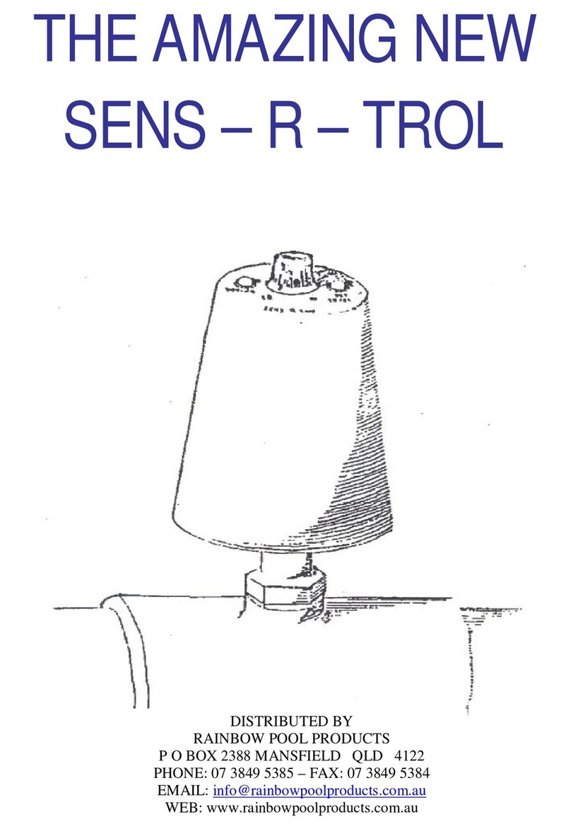 Rainbow Pool Products Sens-R-Trol Parts list manual