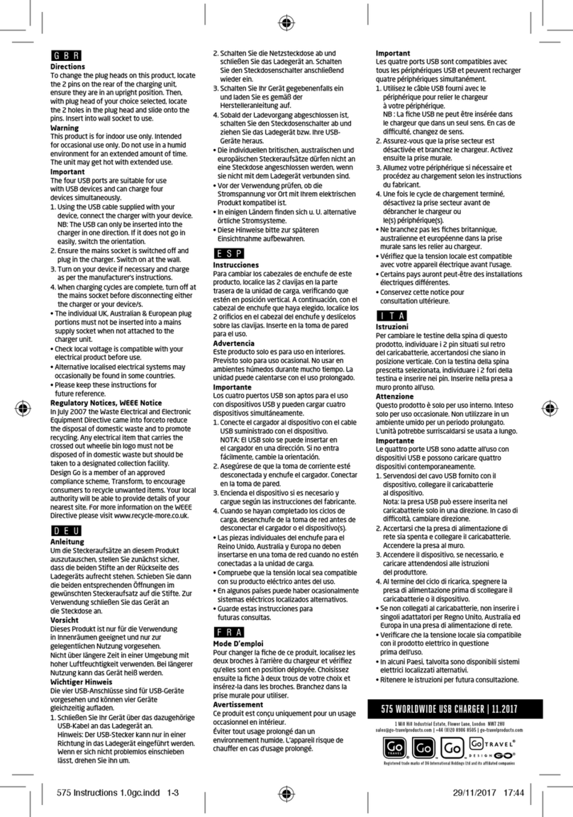 Go Travel 575 quick start guide