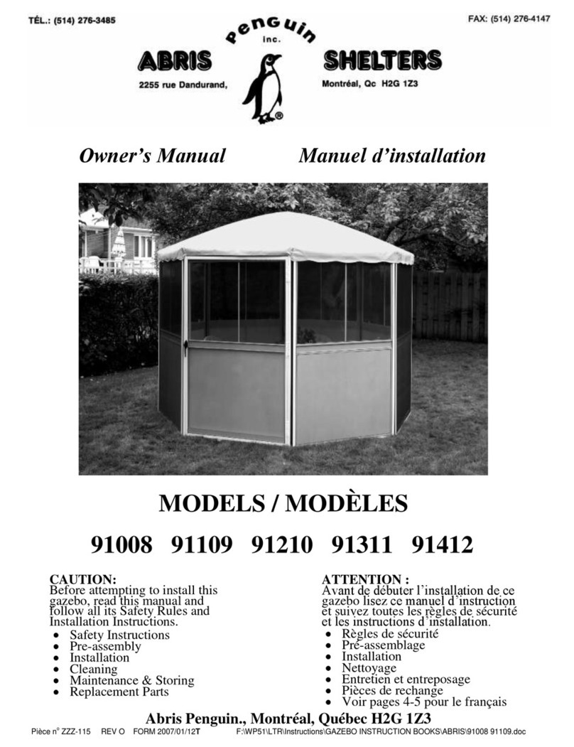 Gazebo penguin 91008 owner's manual