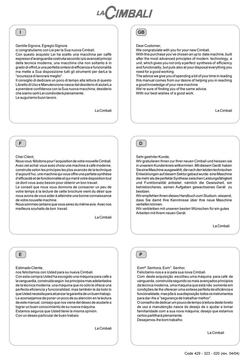 LaCimbali M5 Series User manual