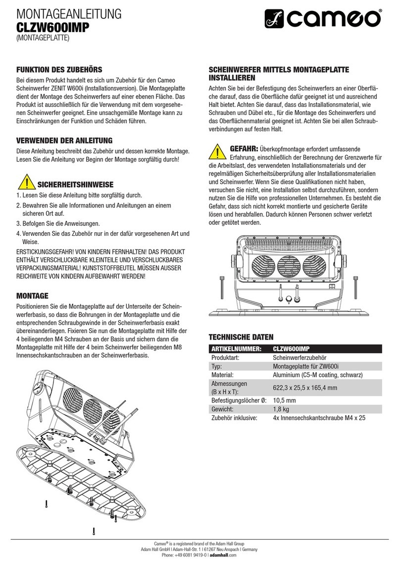 Cameo CLZW600IMP User manual