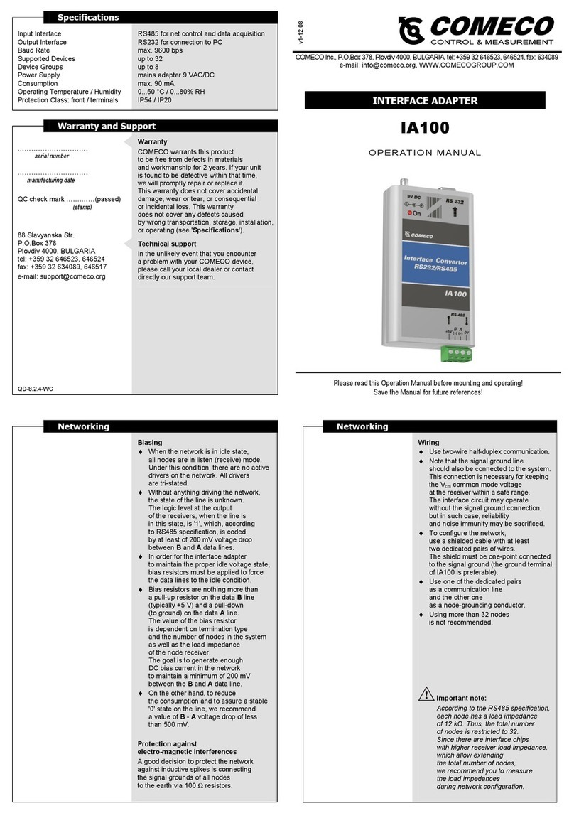 COMECO IA100 Operation manual