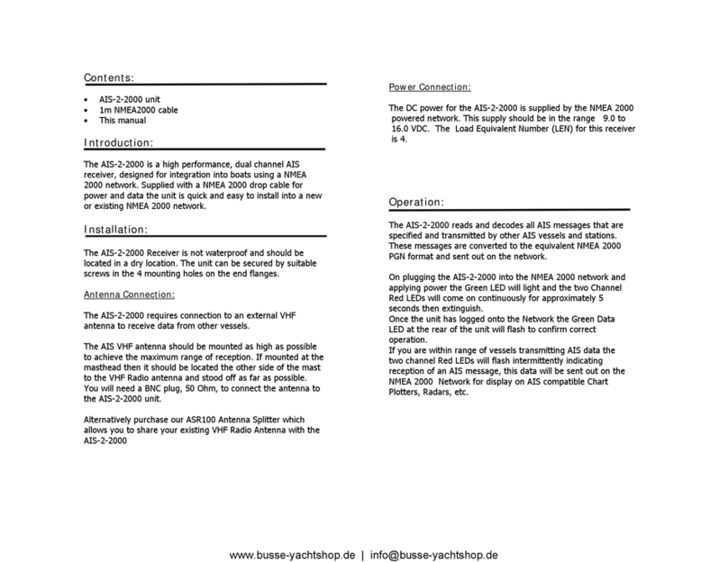 Comar Systems AIS-2-2000 Installation and quick reference guide