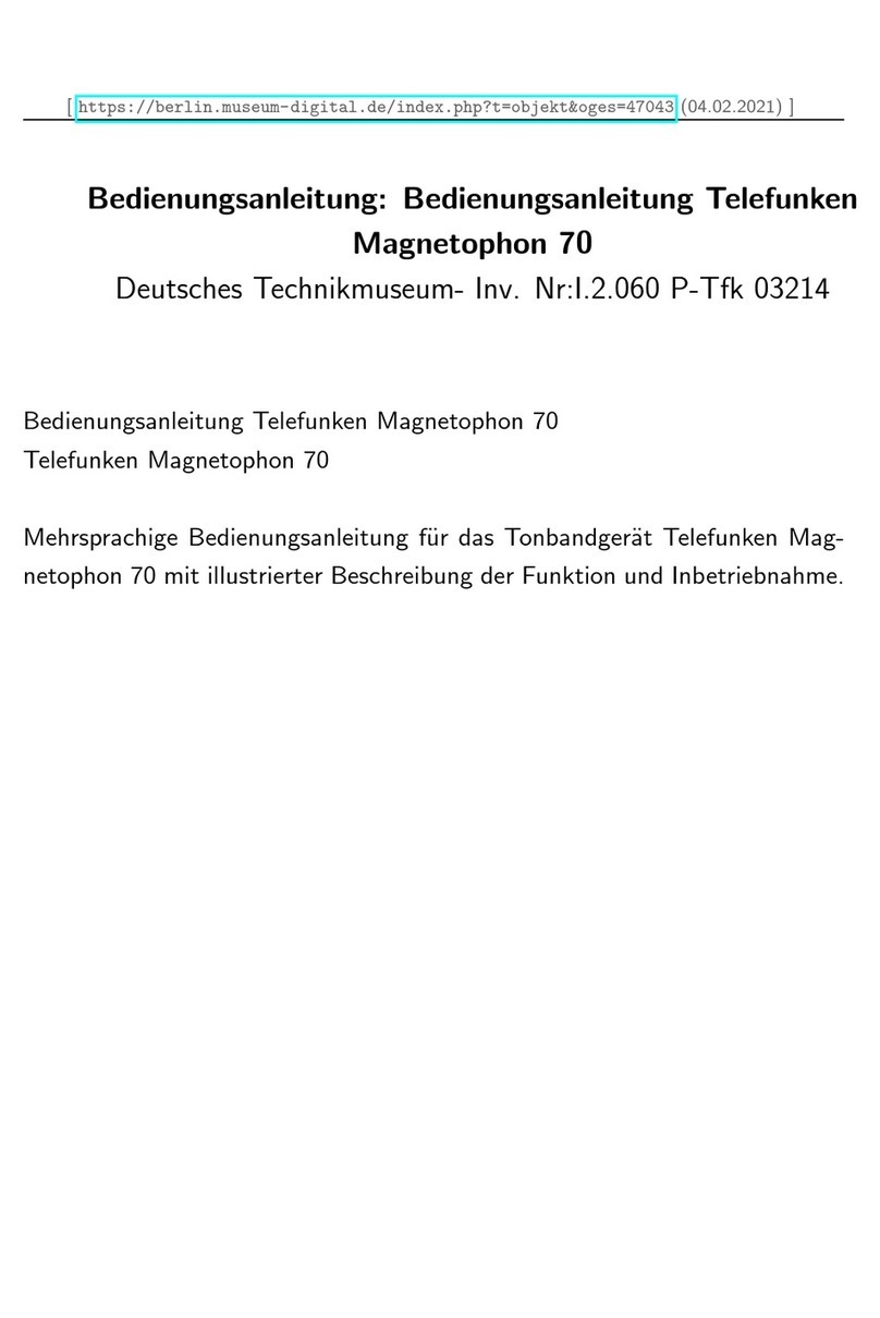Telefunken Magnetophon 70 operating instructions