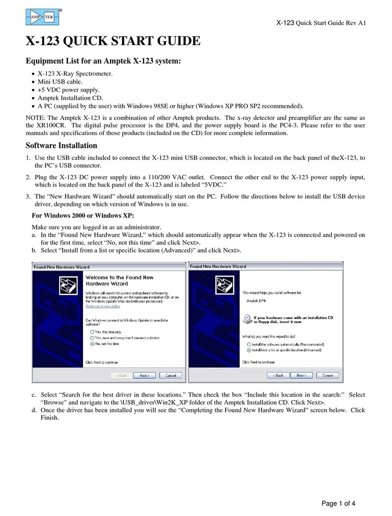 Amptek X-123 quick start guide