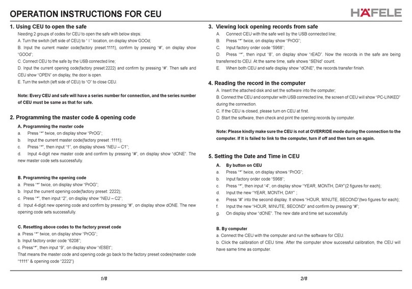 Häfele CEU Operation instructions
