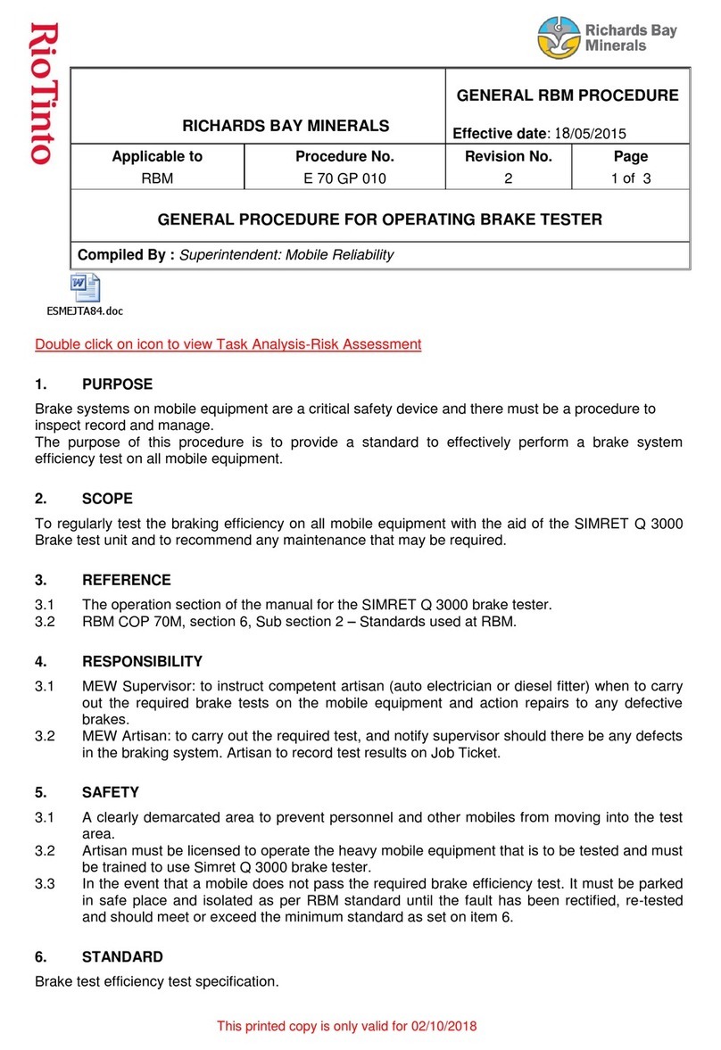 Rio Tinto SIMRET Q 3000 User manual