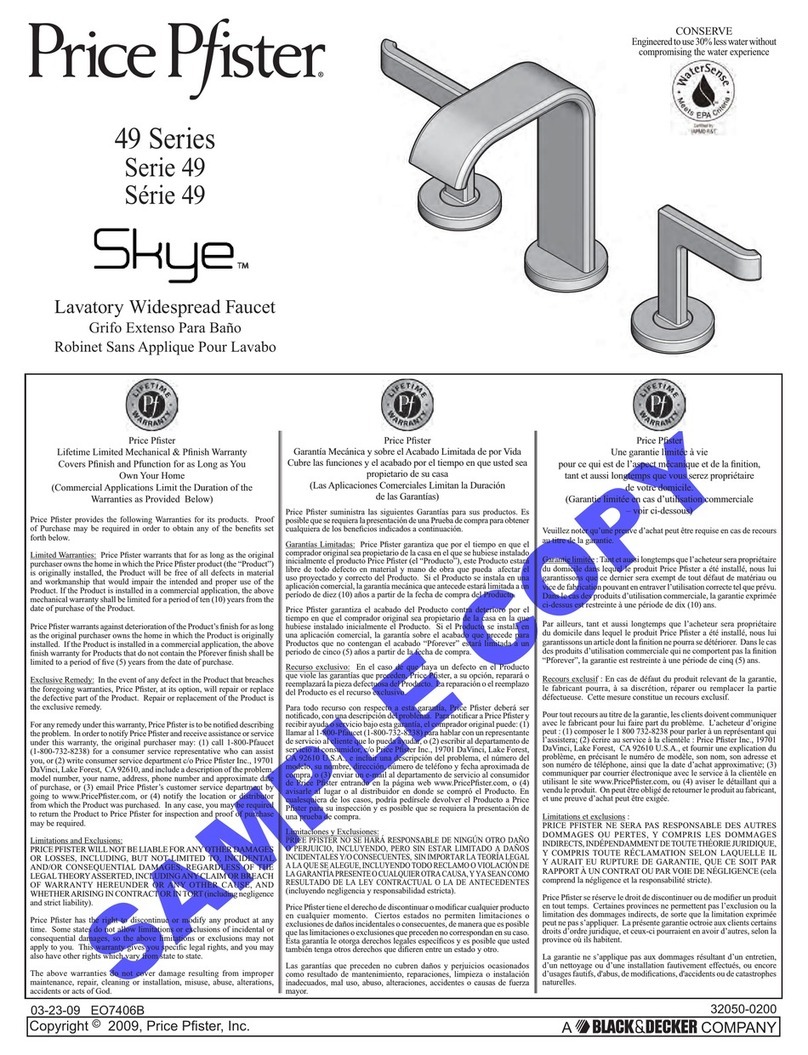 Price Pfister Skye 49 Series manual Price Pfister Skye 49 Series manual