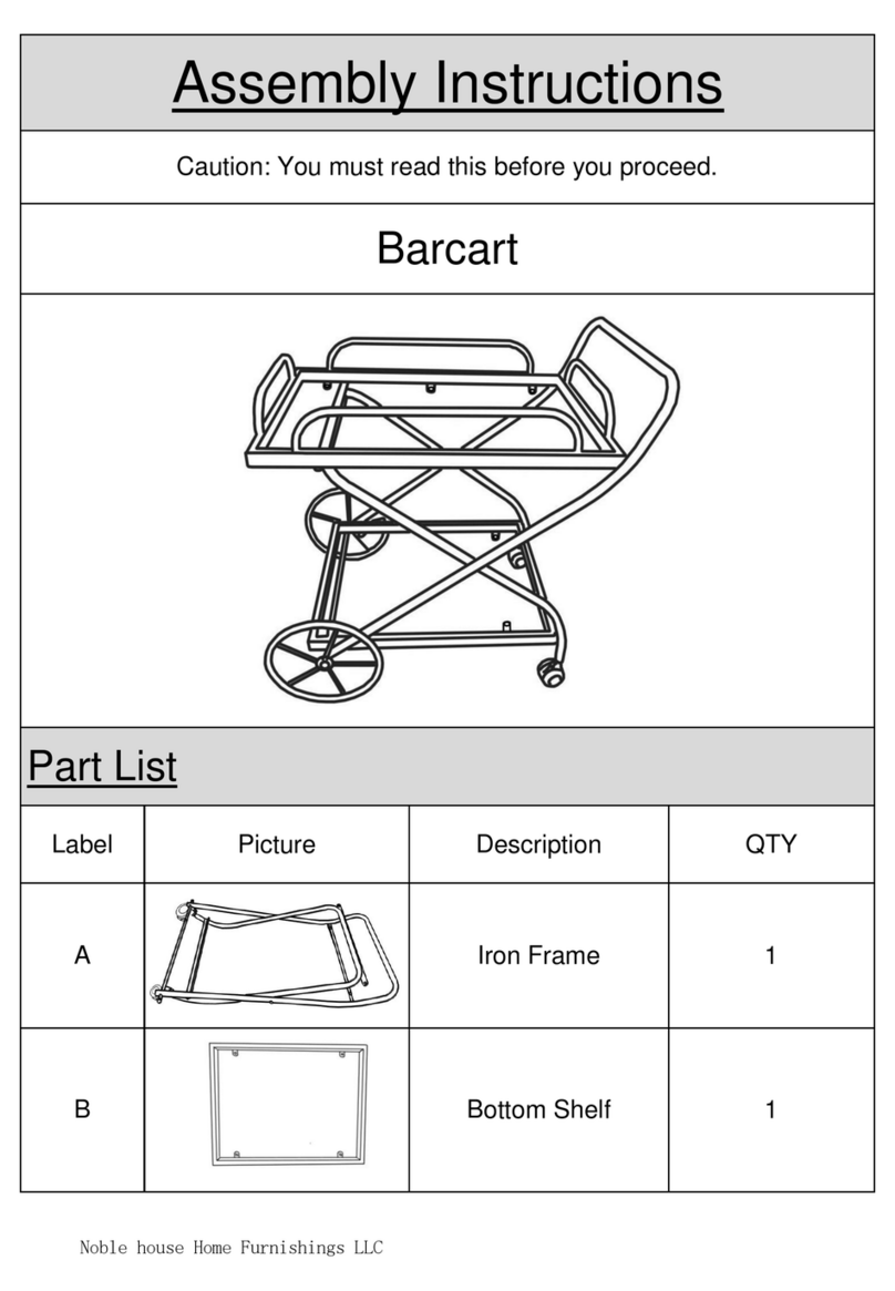 Noble House Home Furnishings Barcart Assembly instructions