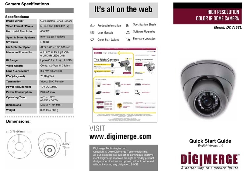 Digimerge DCV13TL quick start guide