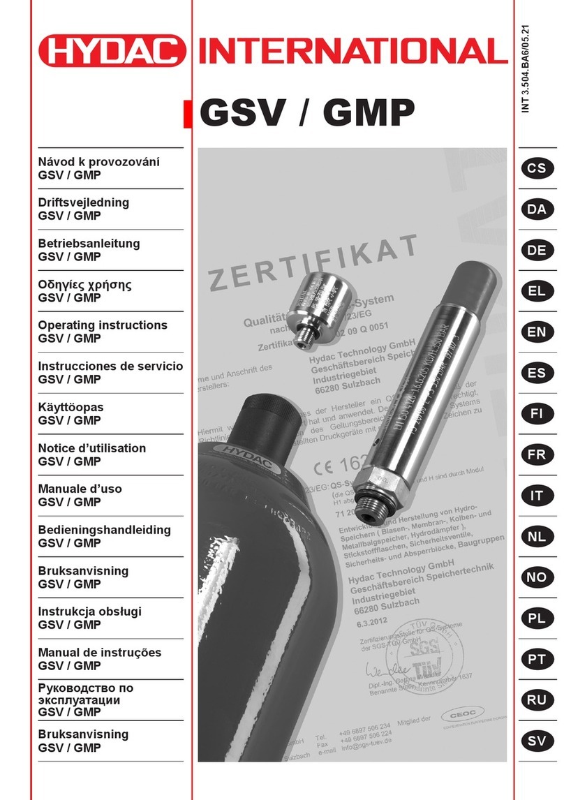 HYDAC International GSV User manual