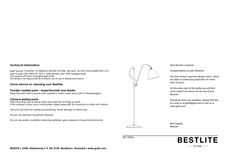GUBI BESTLITE 001-033 Series quick start guide
