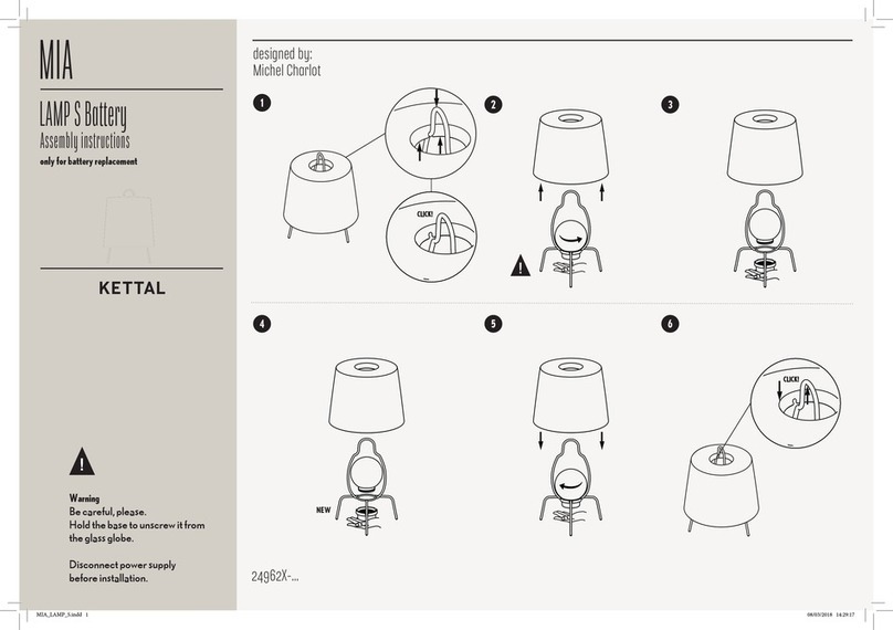 Kettal MIA LAMP S Battery Assembly instructions Kettal MIA LAMP S Battery Assembly instructions