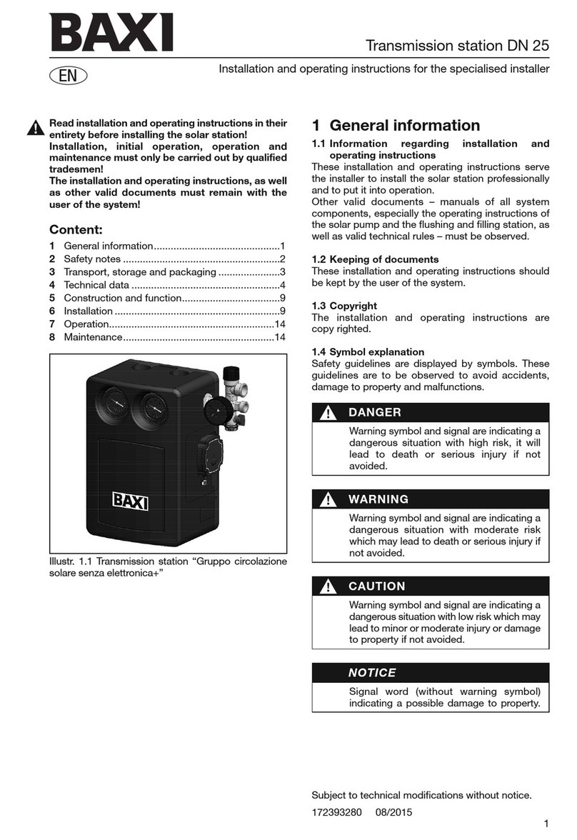 Baxi DN 25 Installation and operating instructions for the specialised installer Baxi DN 25 Installation and operating instructions for the specialised installer
