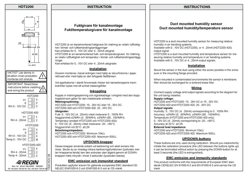 Regin HDT2200 instructions