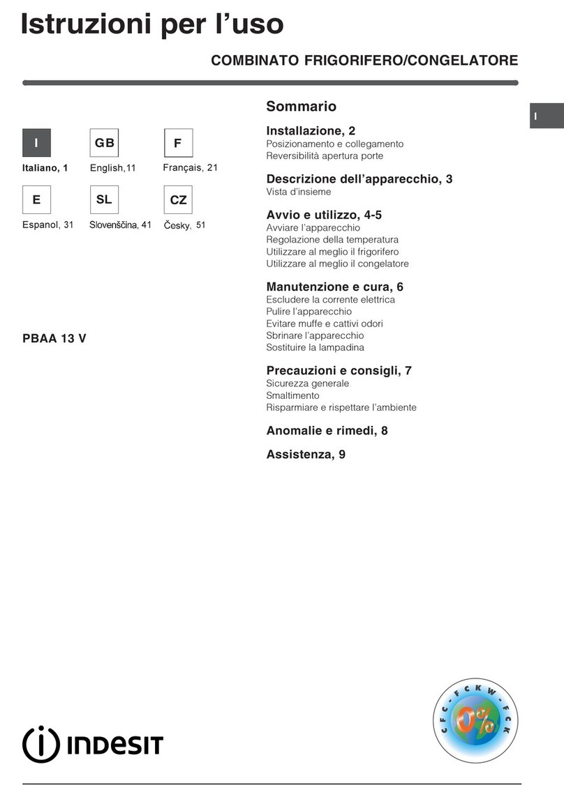 Indesit PBAA 13 V operating instructions