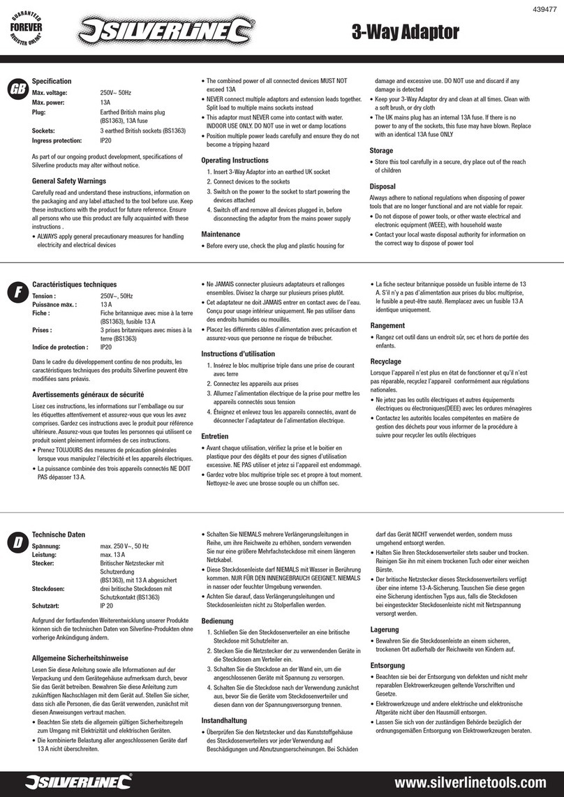 Silverline 439477 quick start guide