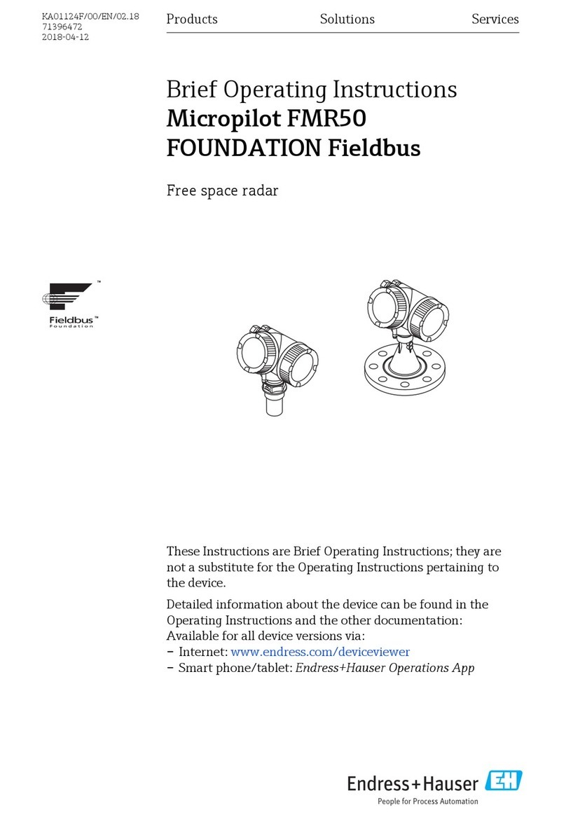 Endress+Hauser FOUNDATION Fieldbus Micropilot FMR50 Technical specifications