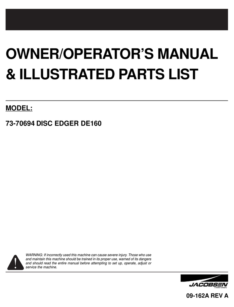 Textron JACOBSEN DE160 Owner/Operator's Manual & Illustrated Parts List