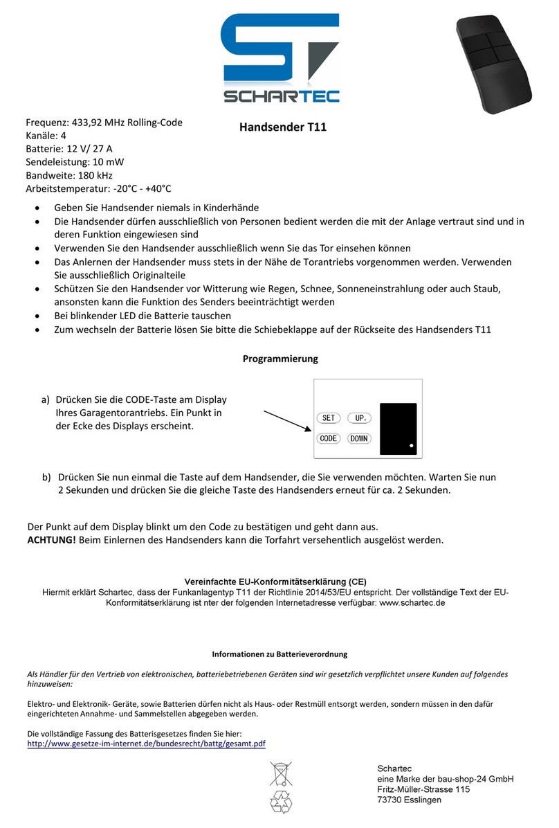 Schartec T11 Instruction manual
