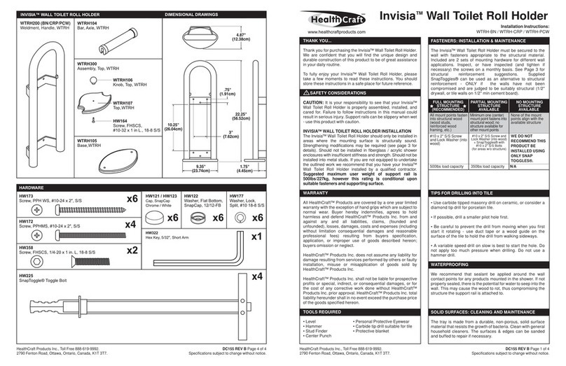 Healthcraft Invisia installation instructions Healthcraft Invisia installation instructions