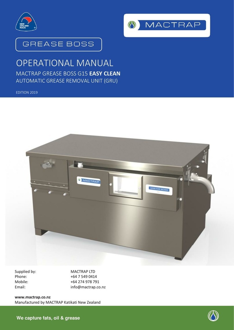MACTRAP GREASE BOSS G15 EASY CLEAN Operational manual