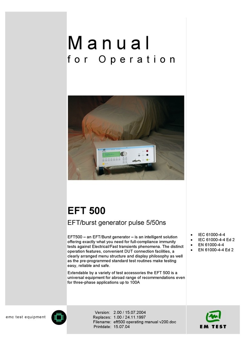 EMTEST EFT 500 Series Manual for operation