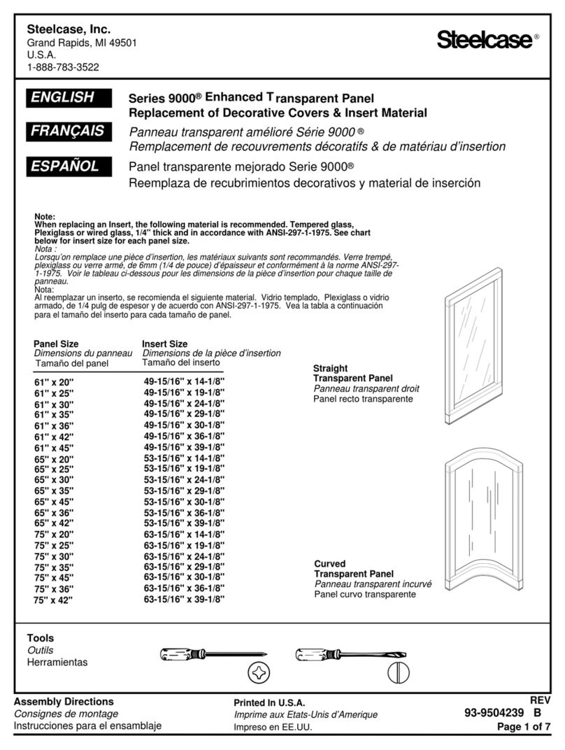 Steelcase 9000 Series Use and care manual